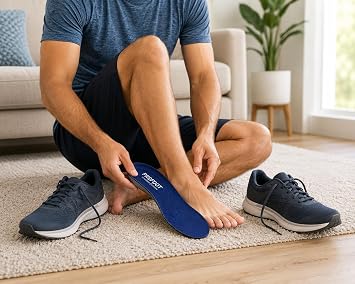 ProFoot Full Length Plantar Insoles for Men's Size 8-14 Targeted Pain Relief Gel Heel Cushion Copper Znergy Odor Control Half Length Fit