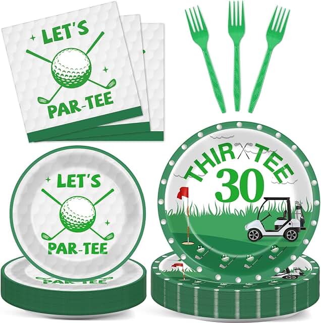Golf 30th Birthday Tableware Set