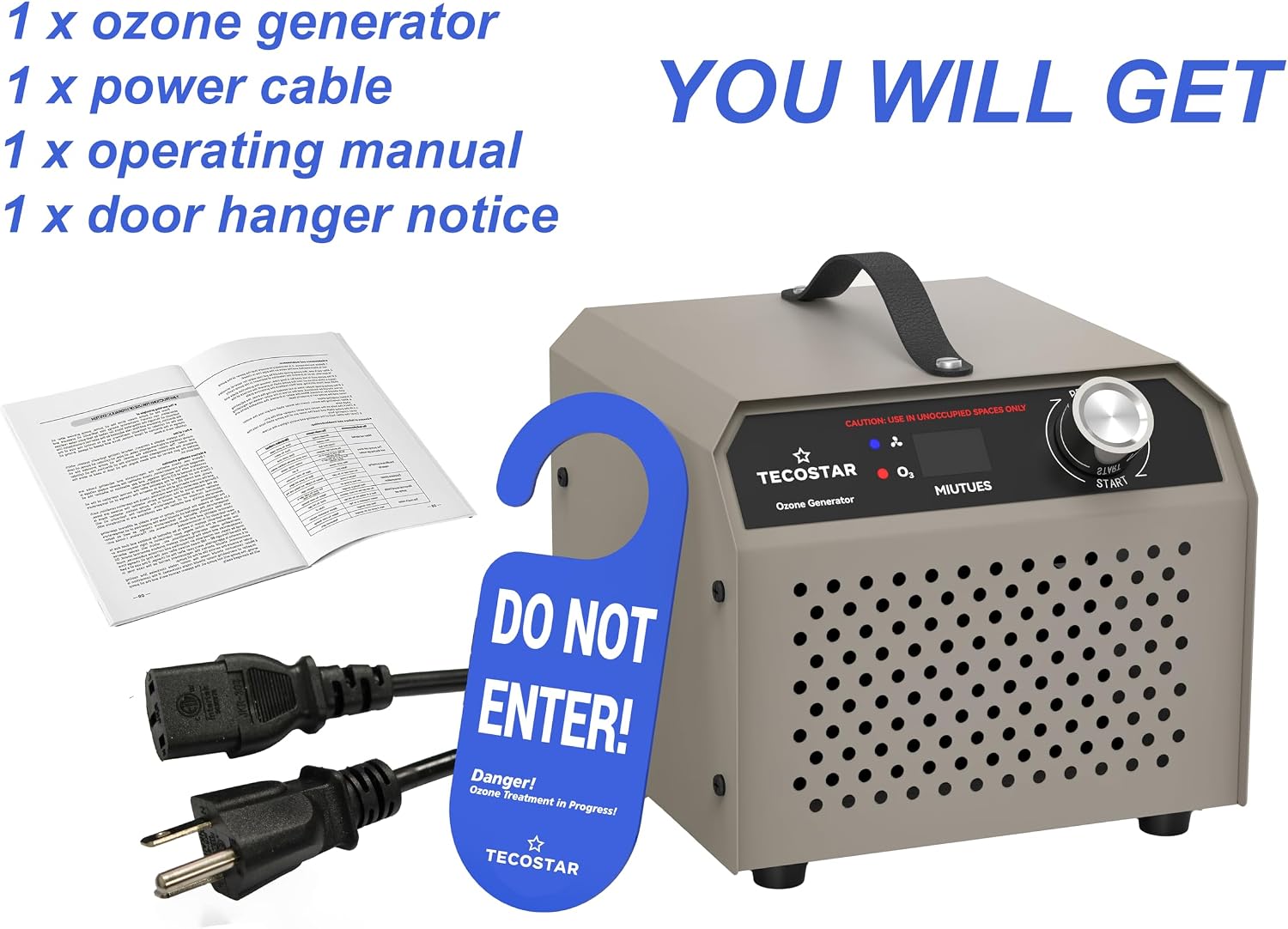 Ozone Generator 90,000mg/h Industrial & Home Use Air Purifier – O3 Air Ionizer High Capacity for 6,000 Sq Ft, Smoke Odor Removal, Odor Eliminator, Pet/Car/Room/Basement Deodorizer