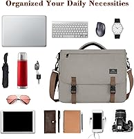 Vista 49 de MATEIN Bolsa tipo mensajero para hombres, mochila escolar para adolescentes, ligera de 17.3 pulgadas, maletín para laptop grande, bolsa cruzada