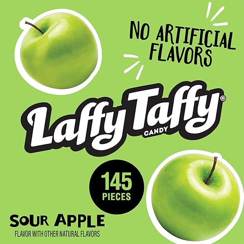 Vista 9 de Laffy Taffy Caramelos surtidos con sabor a frutas, sabor a manzana agria, cereza, fresa y plátano (145 piezas)
