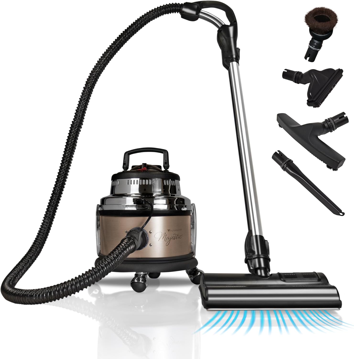 Filter Queen Majestic Surface Cleaner, Bronze, Canister Vacuum with Bagless Cyclonic Action, The Ultimate All-in-One Cleaning Machine