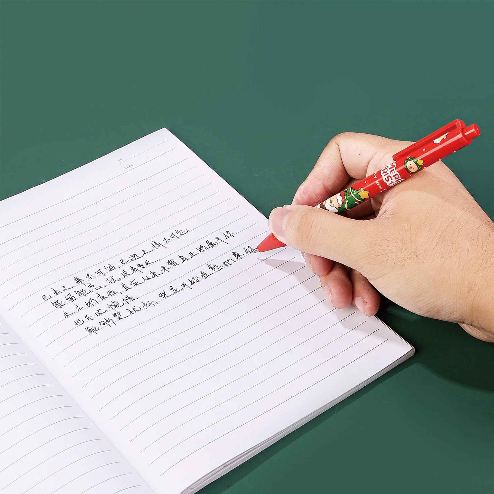 6 Pcs Cute Retractable Pens Caroon Christmas Capybara Gel Pens 0 5mm Fine Point Black Ink Smooth Writing — view 5