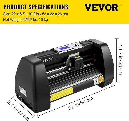 Miniatura 7 de VEVOR Máquina cortadora de vinilo, 14 pulgadas14.764 in, impresora de trazador LED, posicionamiento manual preciso, software compatible con sistemas