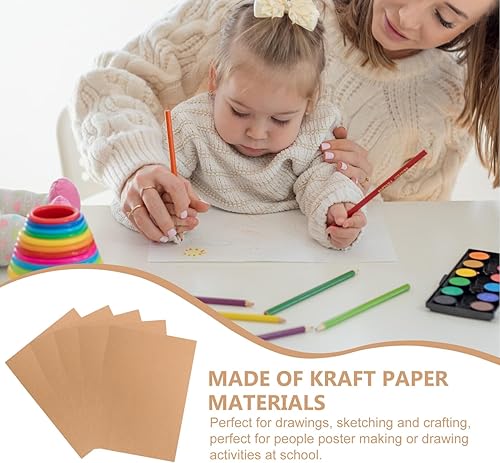 Miniatura 5 de VILLCASE 5 hojas de papel kraft marrón cartulina papel grueso A4 en blanco tarjeta tamaño carta papel impresora papel papel para arte pintura