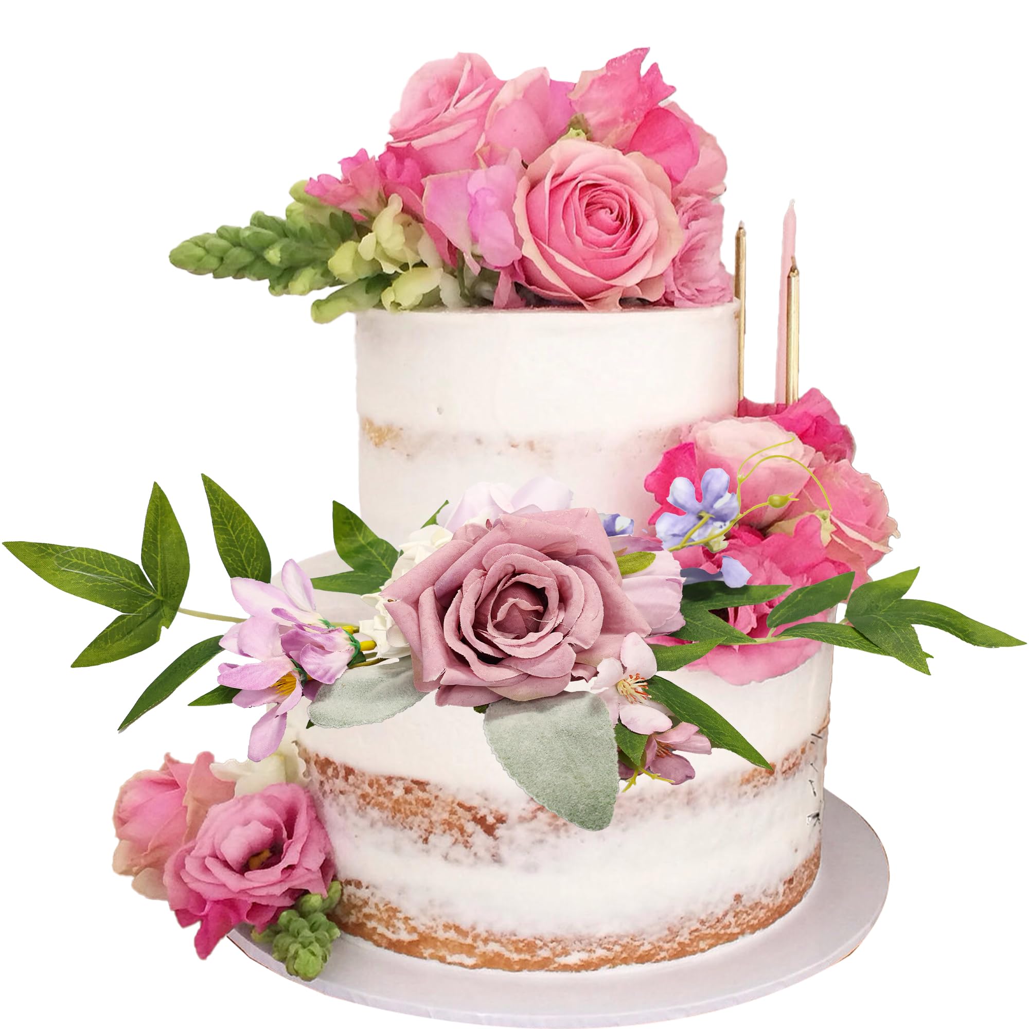 Gyufise 1Pcs Pre-made Purple Cake Flowers Decorations Flower Cake Topper Butterfly Cake Decorating Flowers for Wedding Sweet 16 Birthday Girl