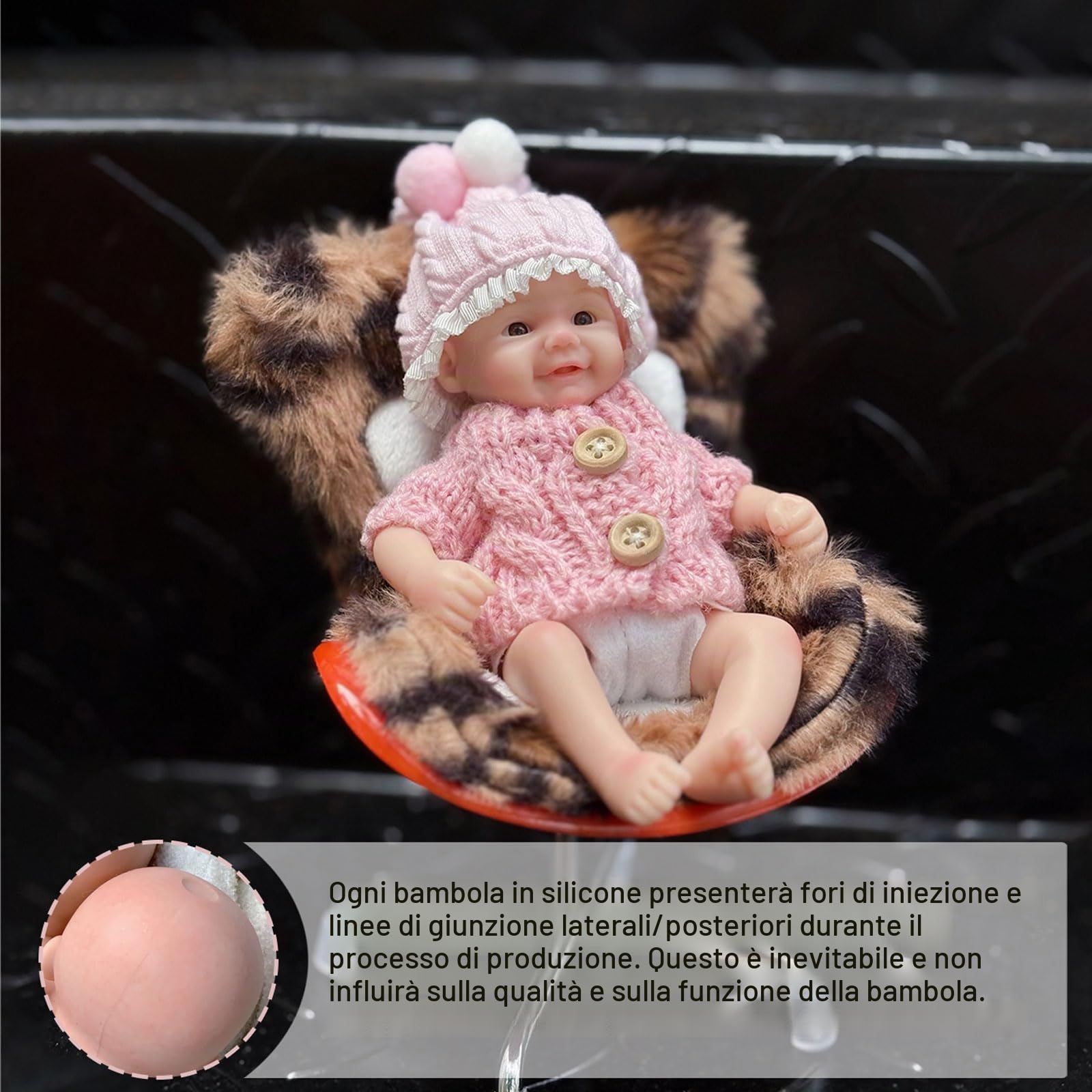 Gileutay 15cm Bambola in Silicone Morbido Femmina Vita Reale Piccolo Bambola Miniature Realistico Neonato Bambole per Bambini
