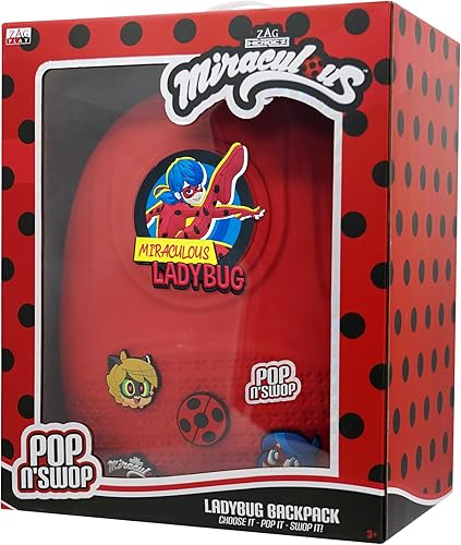 Miniatura 5 de Miraculous Mariquita - Bolsa impermeable con correas ajustables, Rojo -, Mariquita