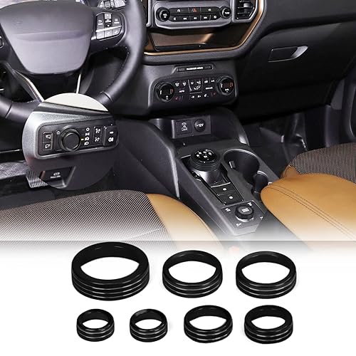 Miniatura 24 de Accesorios para Ford Bronco Sport 2021 2022 2023 2024 Perilla del Interruptor del Aire Acondicionado AC Perilla del Interruptor de Faros Delanteros