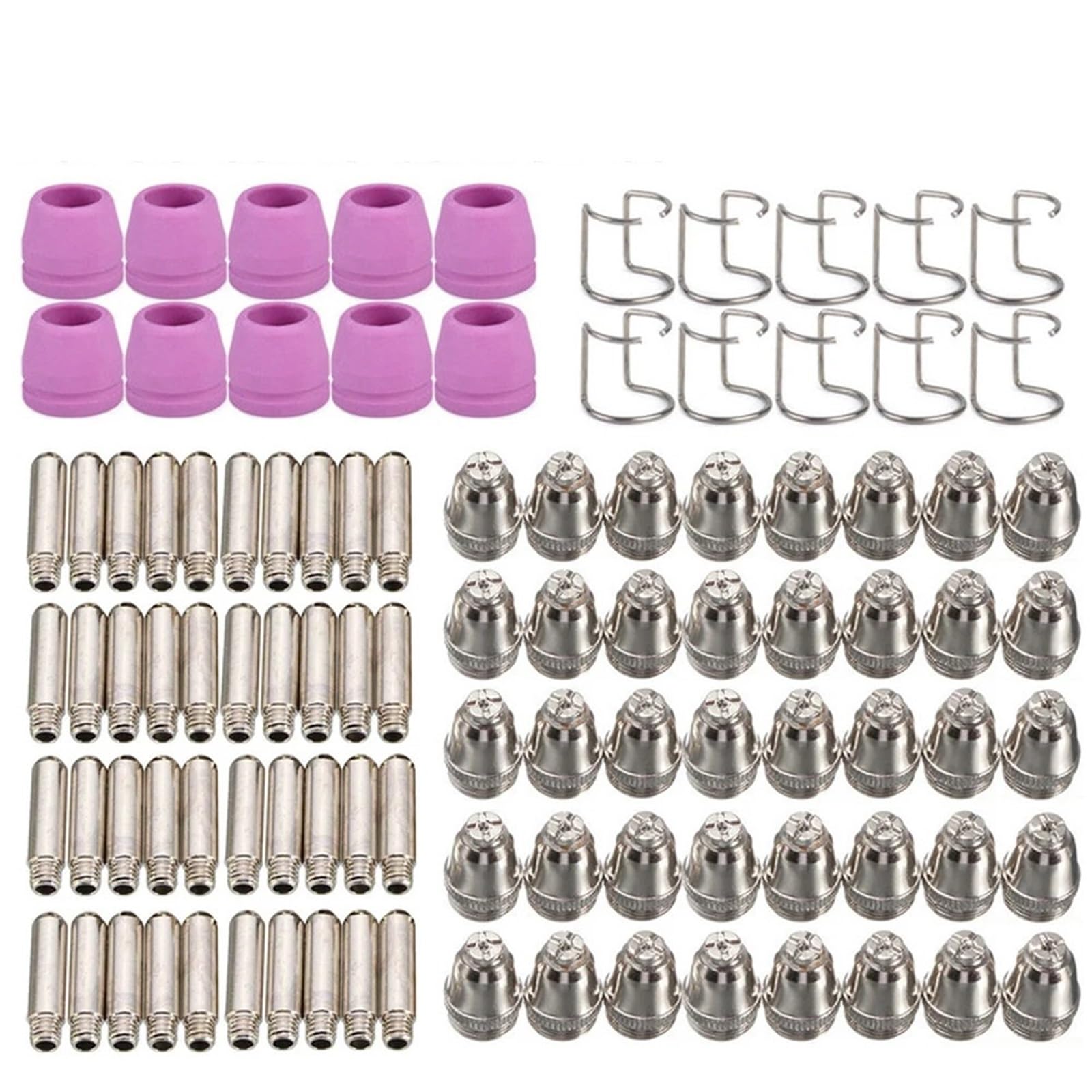 Maryear 30Pcs Plasma Cutter Consumable Air Plasma Cutting Accessories Consumables Torch Electrode Tip Nozzle Shield Cap Kit For Wsd60 Ag60 Sg55 Cut60 Lgk60(30Pcs)