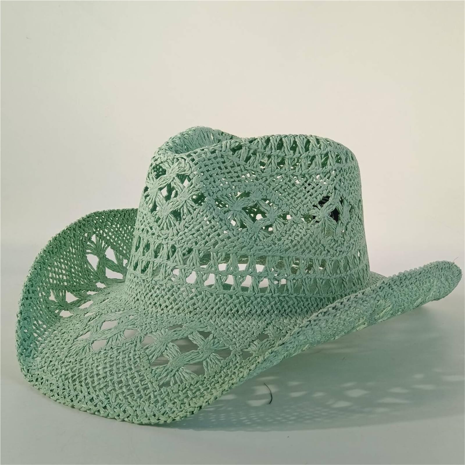 Sombrero de Playa de Paja Sombrero de Paja Vaquero Verano Hecho a Mano | Sombrero tejido for el sol de playa Sombrero occidental vintage for hombre y mujer