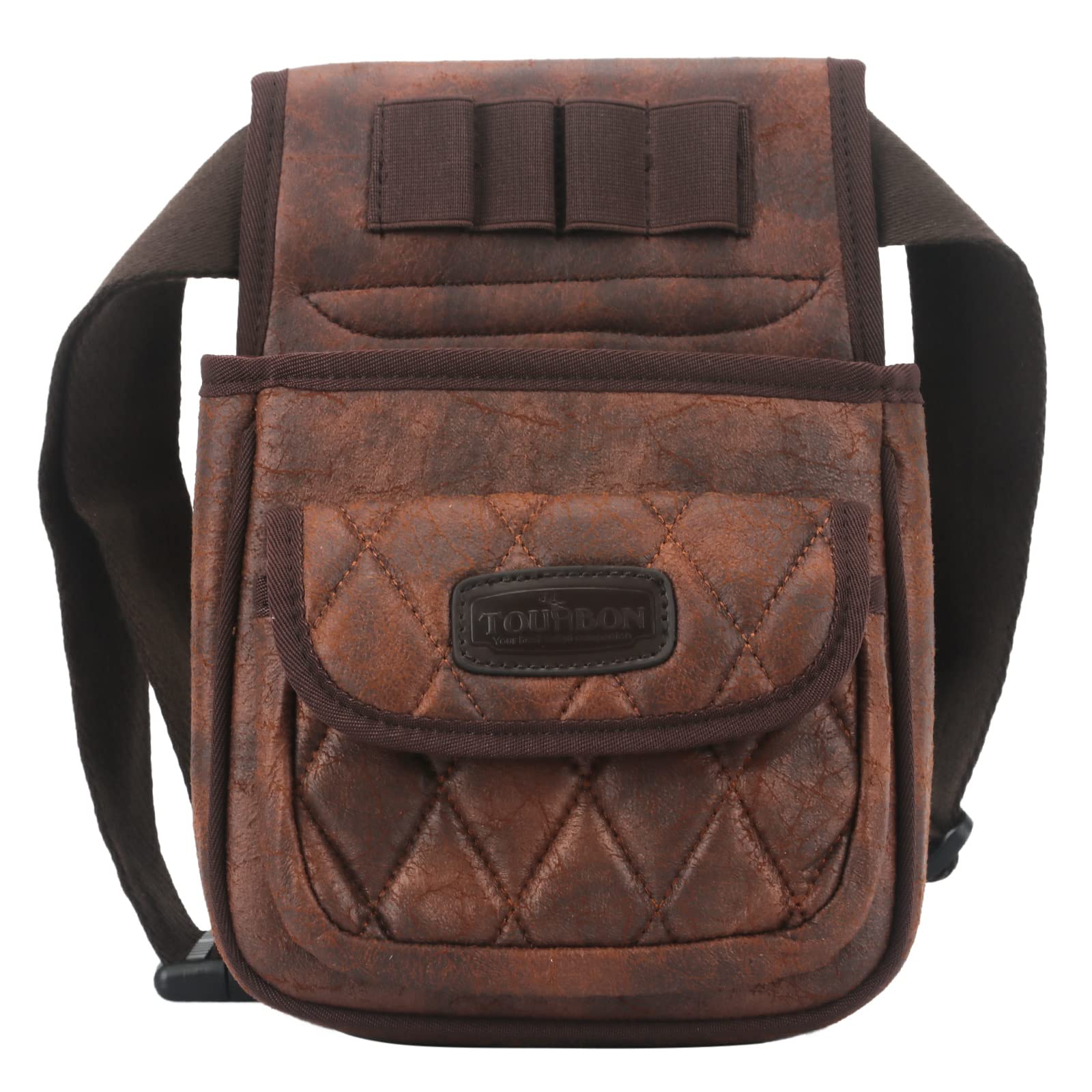 TOURBON Sporting Arcillas Tiro Cuero 50+ Cartucho Shell Bolsa Cintura Munición Bolsa