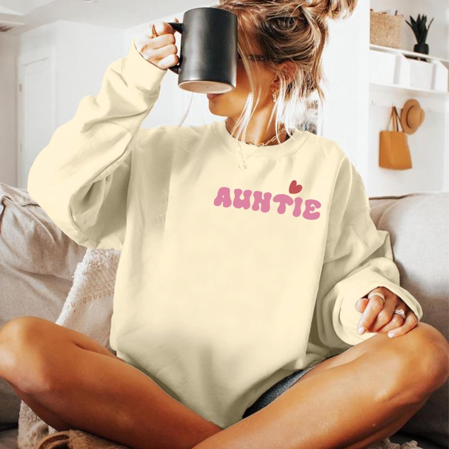 Aunt Crewneck Sweatshirt for Women Oversized Cool Aunt Club Shirt In My Auntie Era Graphic Pullover Gift - Image 5