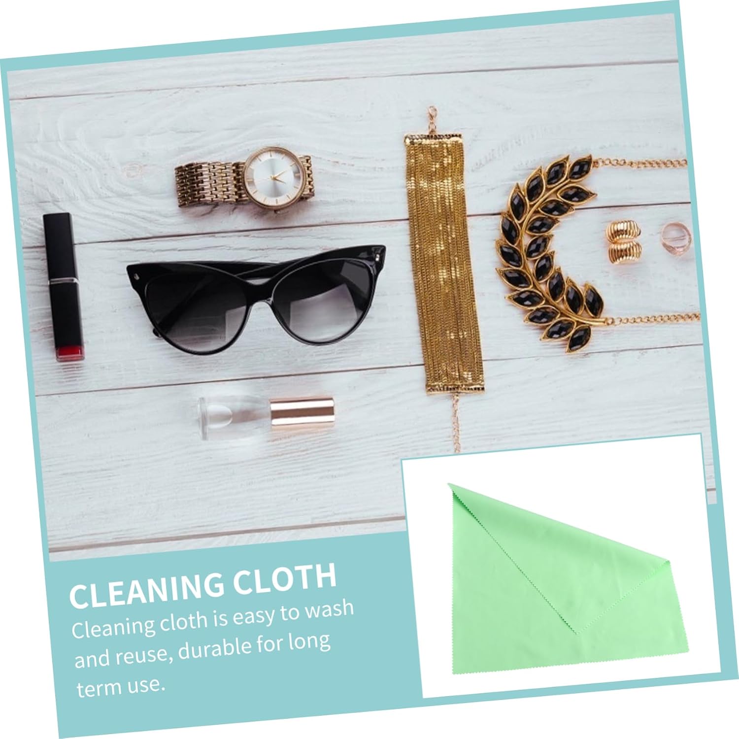 GLEAVI 6pcs Jewelry Polish Cleaning Cloth Silverware Cleaner for Jewelry Glasses Soft Reusable Wiping Cloth Random Color image 2