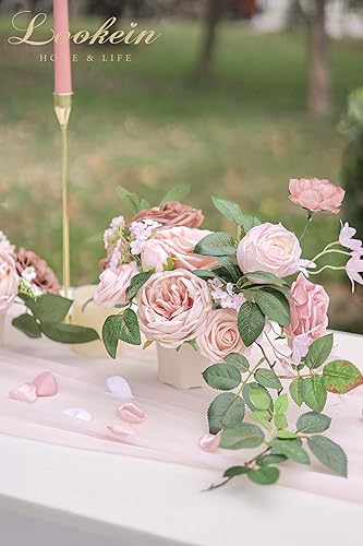 Miniatura 4 de Lookein Flores Artificiales para Decoración de Boda DIY, Ramo de Novia, Centros de Mesa, Guirnalda de Flores, Coronas, Arco de Pasillo, Decoración