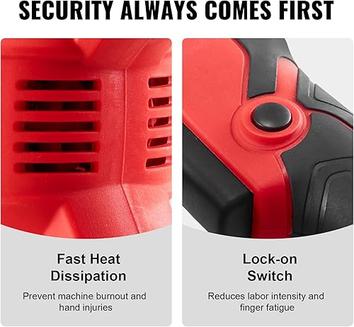 Miniatura 4 de VEVOR Vibrador de concreto manual, vibrador eléctrico de 800W 13000 VPM, herramienta eléctrica de vibración de concreto con vara de 6.6 pies  2m,