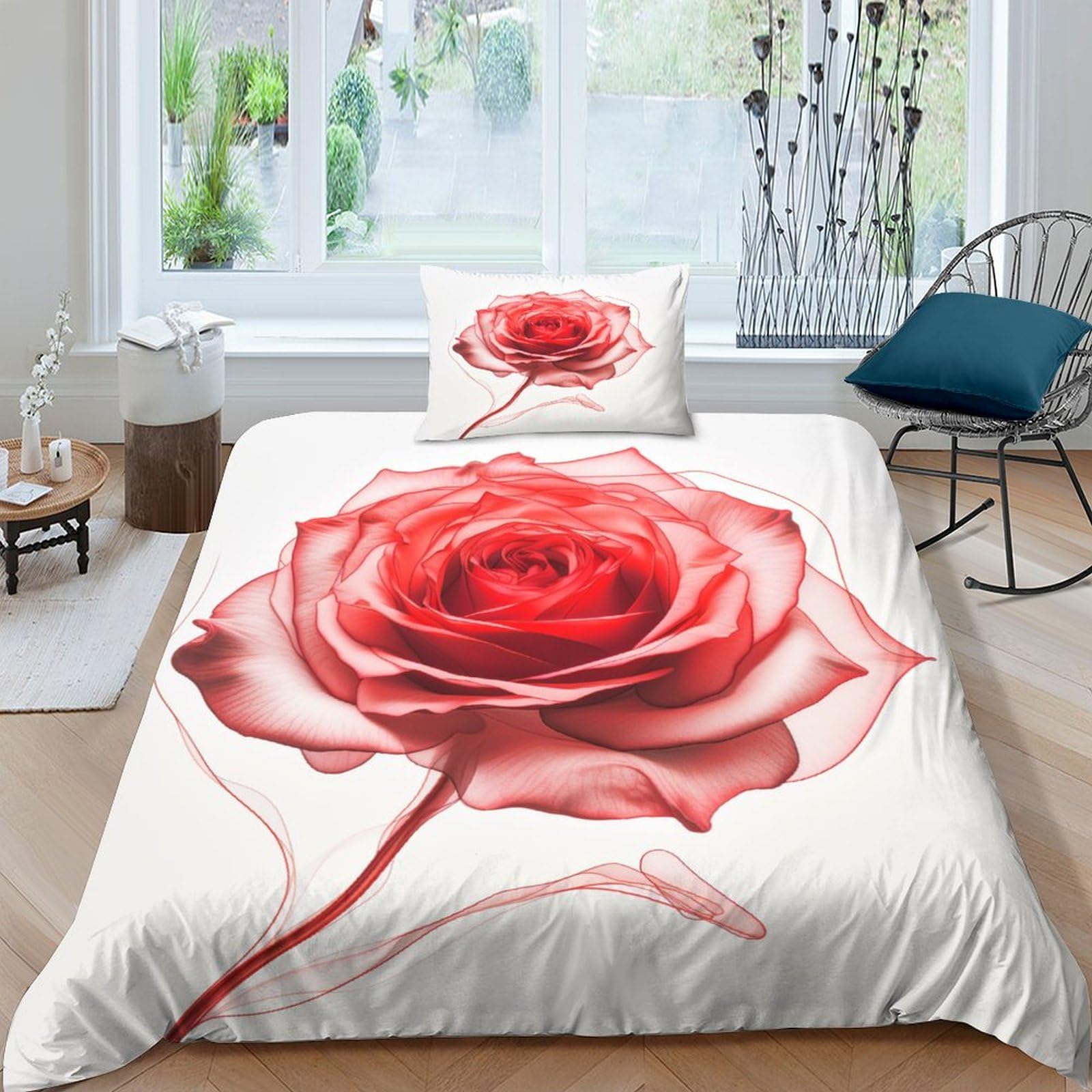 Housse de couette facile d'entretien rose 135x200 pour dire adieu au repassage