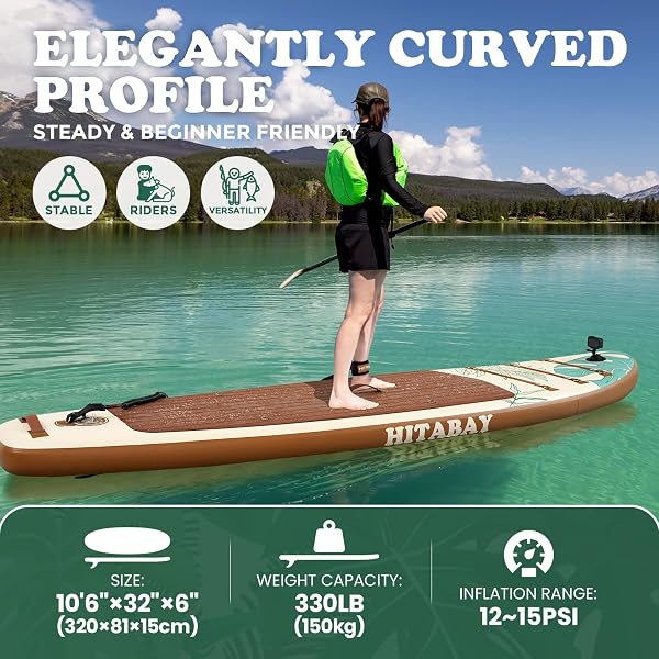 Tavola SUP Gonfiabile con Accessori Completi, Tavola da Paddle Surf Gonfiabile 320 x 81 x 15 cm, Capacità di Carico Massima 150kg, Unisex-Adulto Stand Up Paddle Board - 2