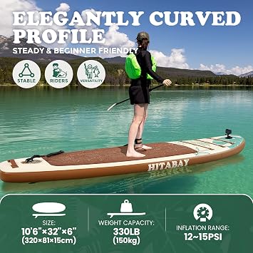 SUP Board Set Stand Up Paddling Board Aufblasbar 320cm 335cm stabil für Erwachsene bis 150 kg mit kompletten Zubehör Surfbrett für Anfänger