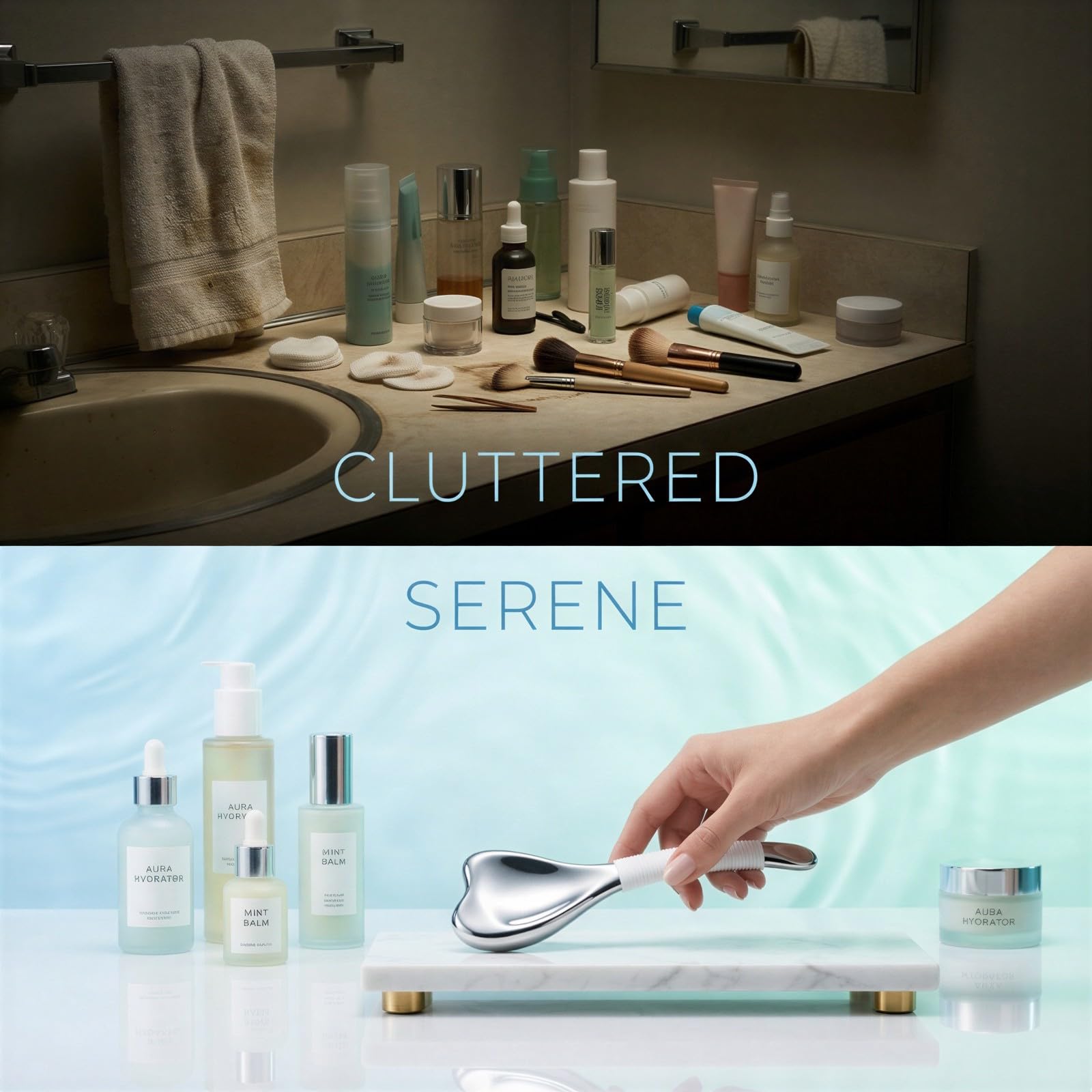 2 Stk. Gesichtseisroller aus 304 Edelstahl, herzförmige Cryo Sticks gegen Schwellungen und Augenringe, kühlender Augenmassager für Lifting und Festigkeit von Gesicht und Hals, Set