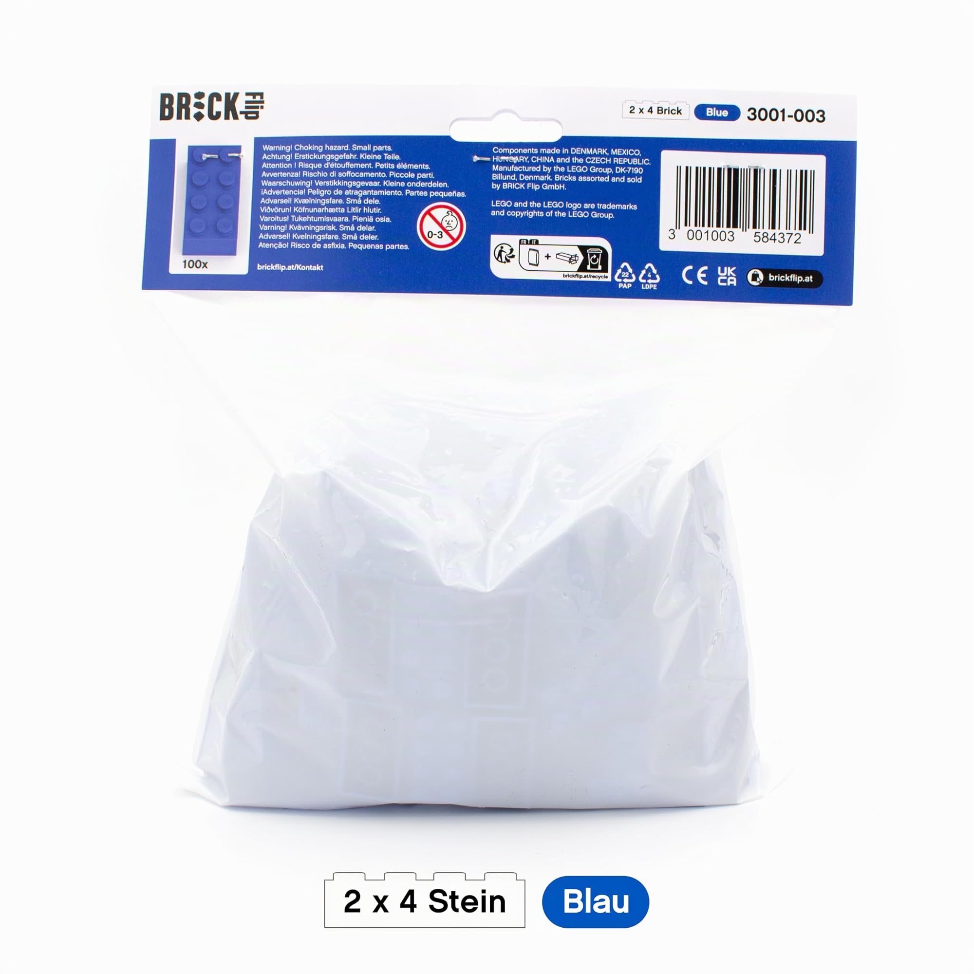 LEGO Steine Blau 2x4 Classic, 100 Stück - Einzelne Blaue Bausteine in der Großpackung, für LEGO Blaue Platte und Box, Einsteigerset… – Ansicht 3