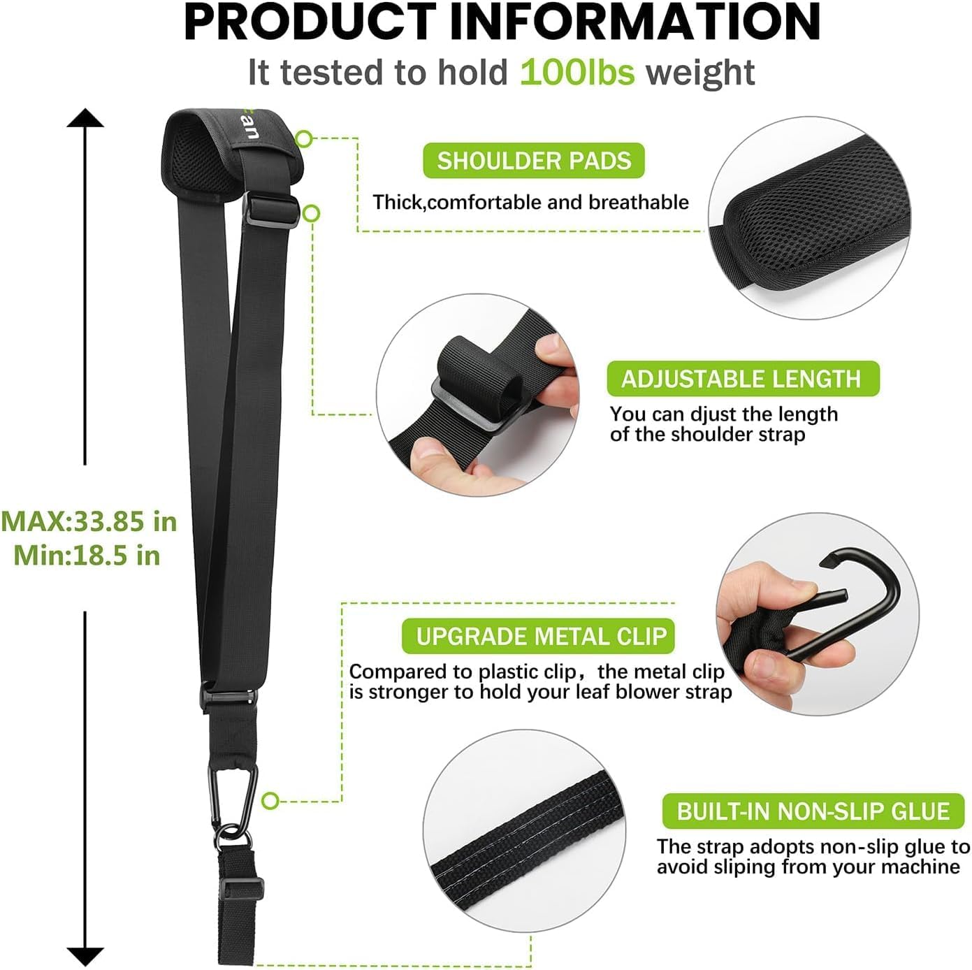 Weed Eater Handle,String Trimmer Handle, Weedeater Handle with Weed Eater Shoulder Strap, Ergonomic Weedeater Handle Grip-17.7IN
