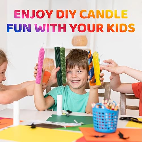 Miniatura 5 de Nafziger Paquete de 24 Hojas de Cera de Abeja de 8 x 8 Pulgadas para Kit Iniciador de Fabricación de Velas, Regalo de Manualidades DIY para Niños y