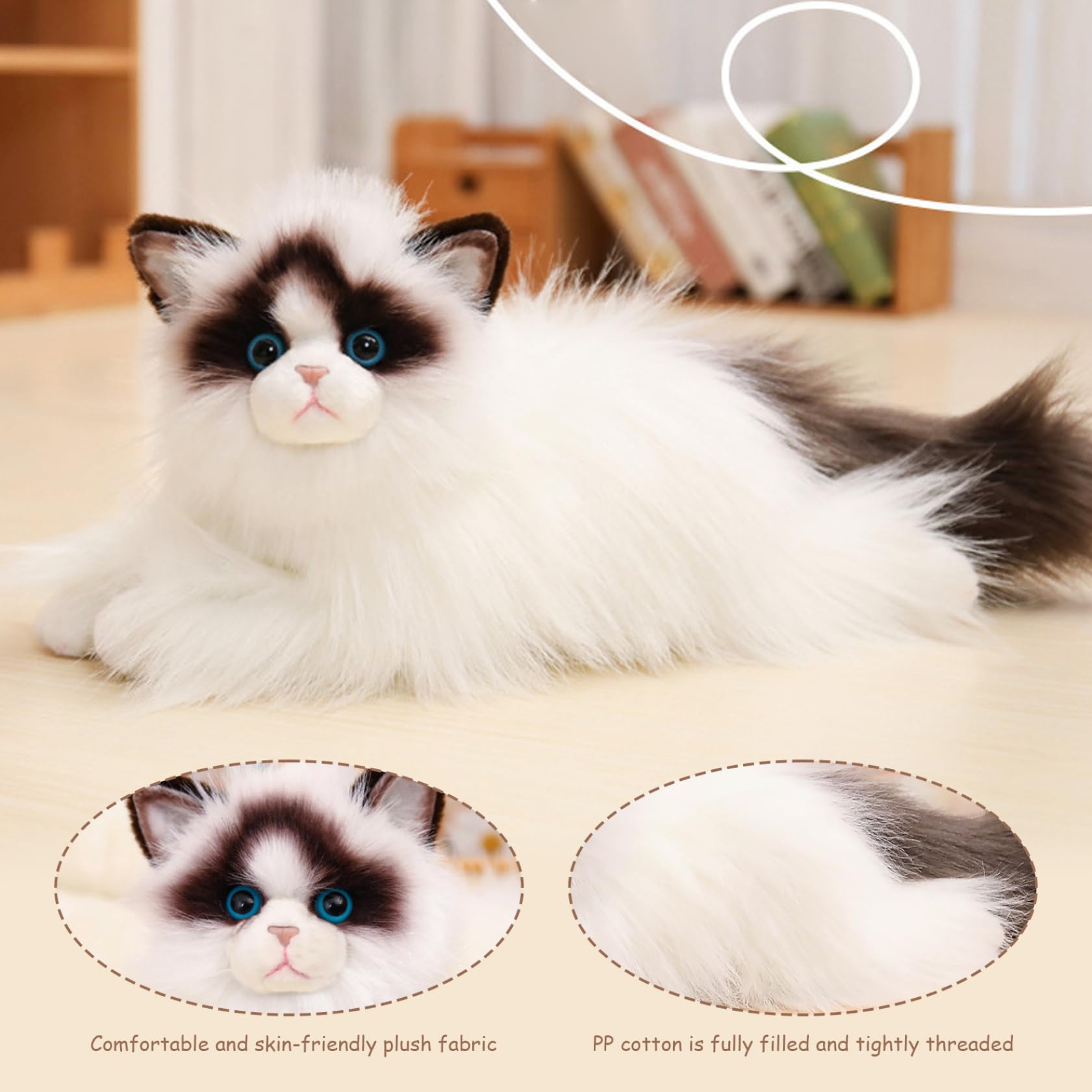 Animal de Peluche de Gato Realista, Peluche de Gato de Suave y Esponjoso de 19, 7 Pulgadas para niños, niñas y niños, Realista