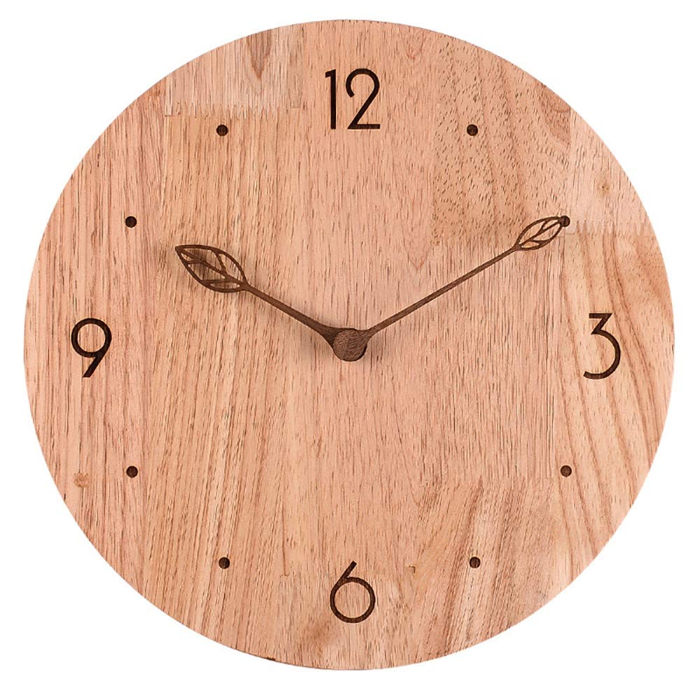 Horloge murale sourdine en bois massif pour éliminer le bruit du tic-tac
