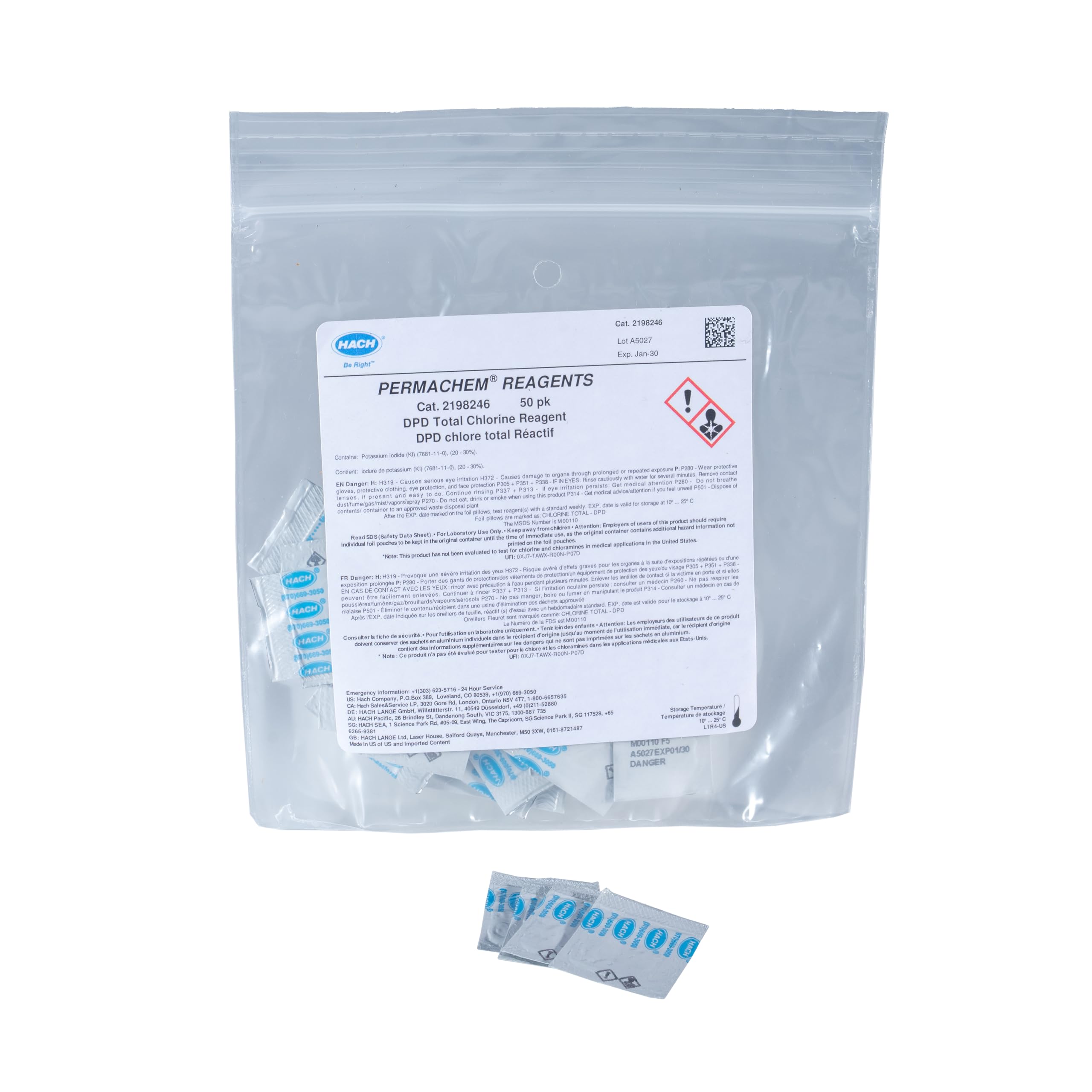Hach 2198246 DPD Total Chlorine Reagent Powder Pillows, 5 mL, (Pack of 50)-picture-12