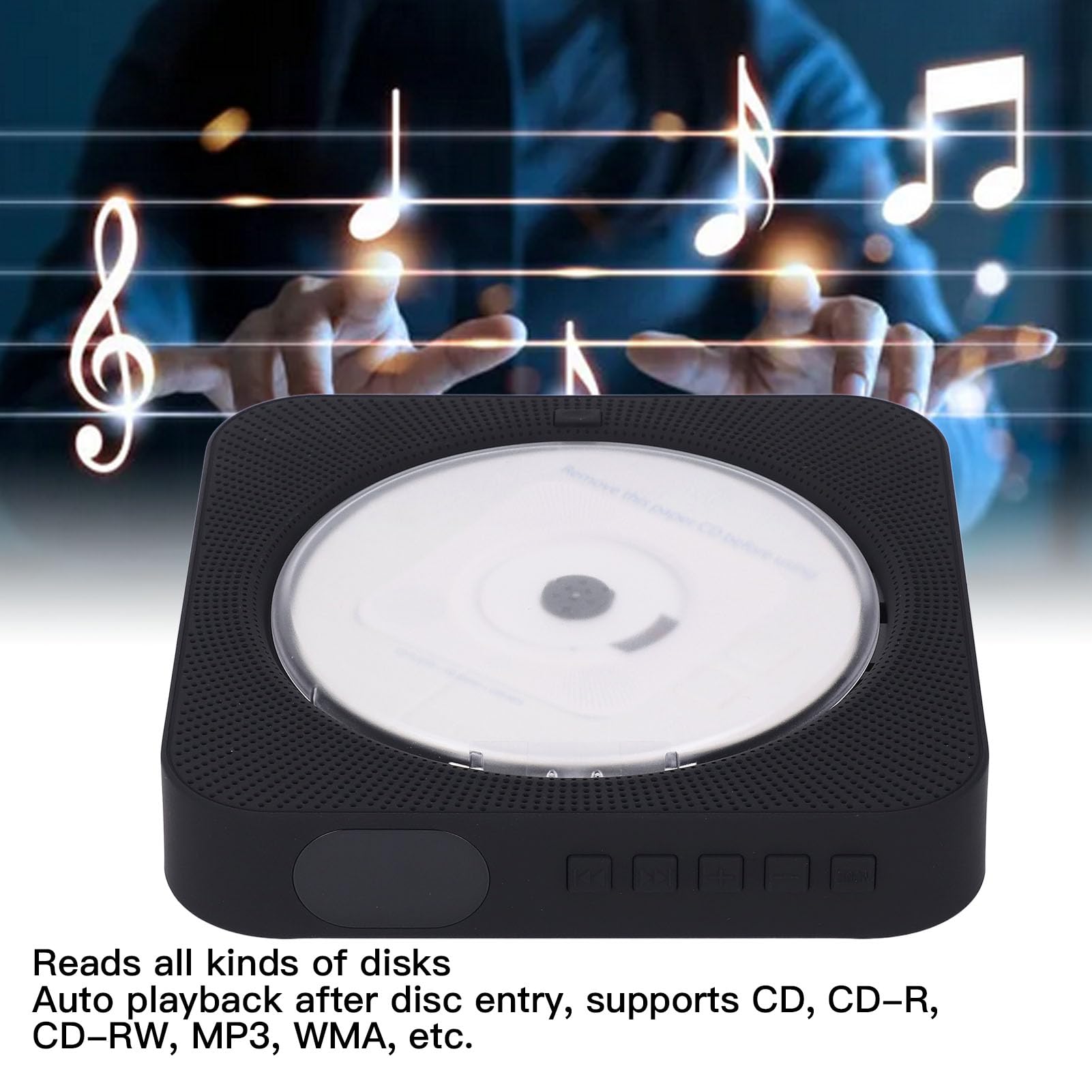 Player de CD Portátil con Control Remoto de Largo Alcance y Altavoz de Graves para la Decoración del Hogar Abssilver, Control Remoto de la Unidad Principal 4 Tubo de Expansión 4 Tornillo 3 (White)
