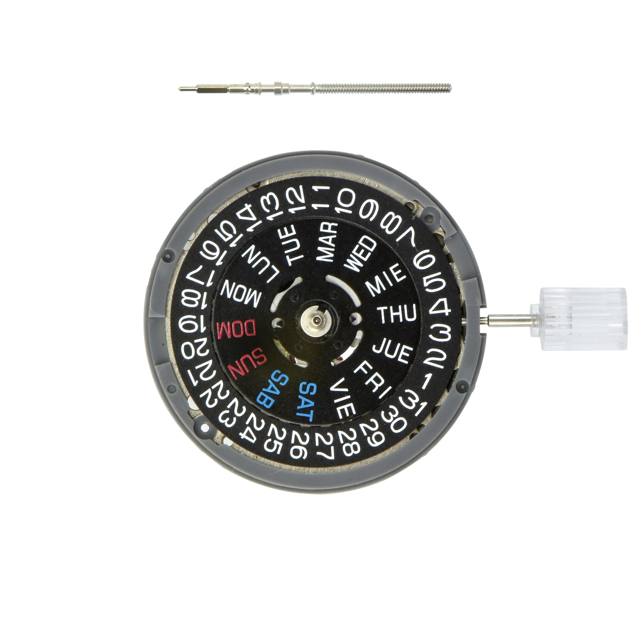 Seiko Automatic Watch Movement Day Date Crown @4 Black Disc Compatible With Seiko (Sii) NH36 NH36A