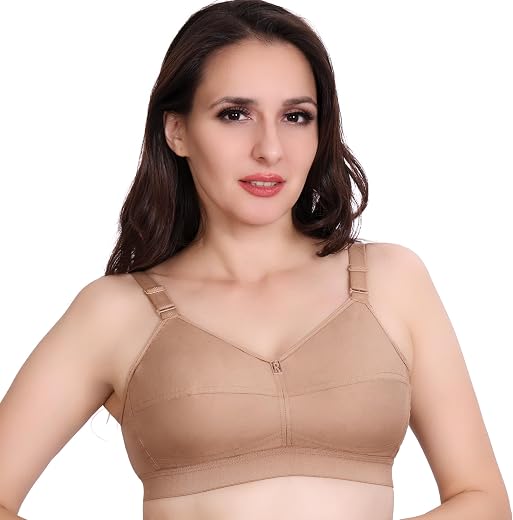 TRYLO Women’s Cotton Wire Free Casual Non-Padded Full Coverage Bra
