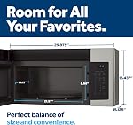 GE JNM3184RPSS 1.8 Cu. Ft. Over-the-Range Microwave Oven with Recirculating Venting, 12.8 in, Stainless Steel