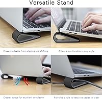 Vista 2 de MoKo Soporte universal para teclado de computadora portátil/computadora, [4] antideslizante de silicona inclinable con cuña elevadora estable, Negro