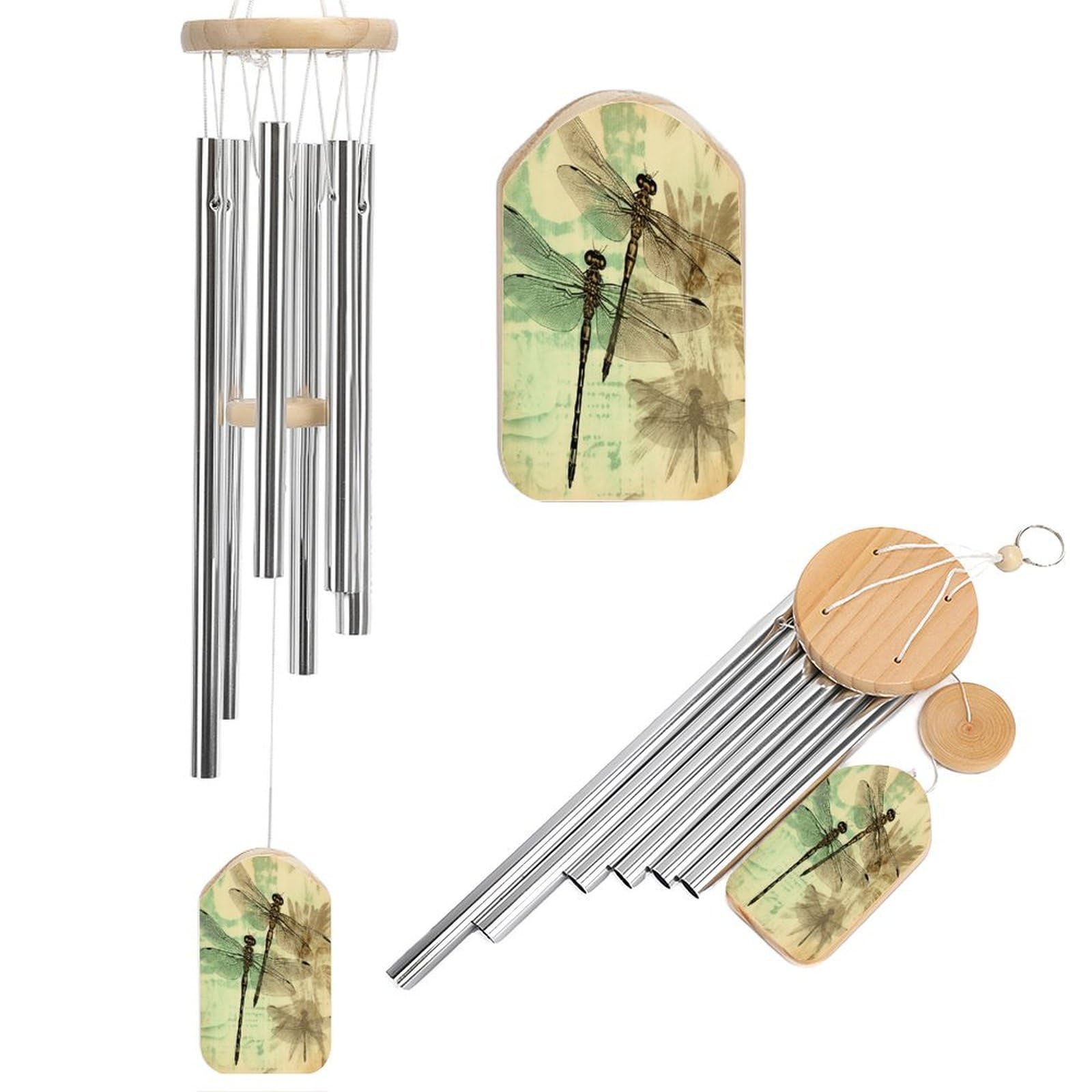 Dragonfly Dragonflies Vintage Wind Chimes for Outdoor Large Deep Tone Aluminium Wind Chimes Soothing Melodic Sound 20.5" Hanging Metal Windchimes Outdoors Decor for Patio Porch Yard