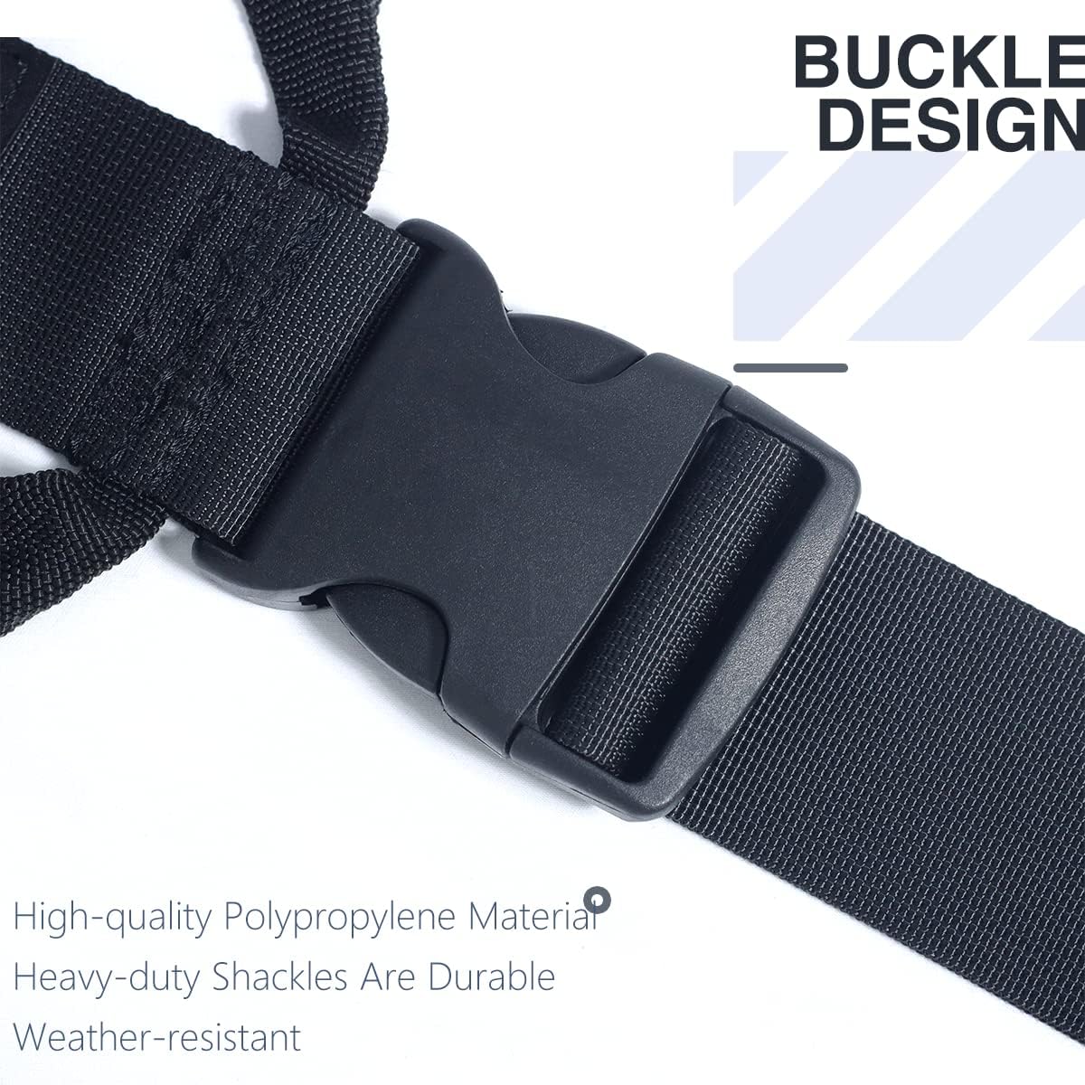 3 Pack Heavy Duty Snap Buckle Hose Storage Straps–28" Adjustable Synthetic Nylon-Like Cord Wrap with Carrying Handle, Wall Mount for Garage, Garden, Workshop, Indoor & Outdoor Cable Management (Black)