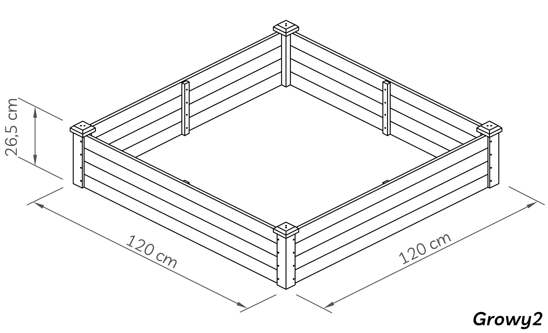 dobar® 58187e Verhoogd bloembed met rankrooster, plantenbak op wieltjes