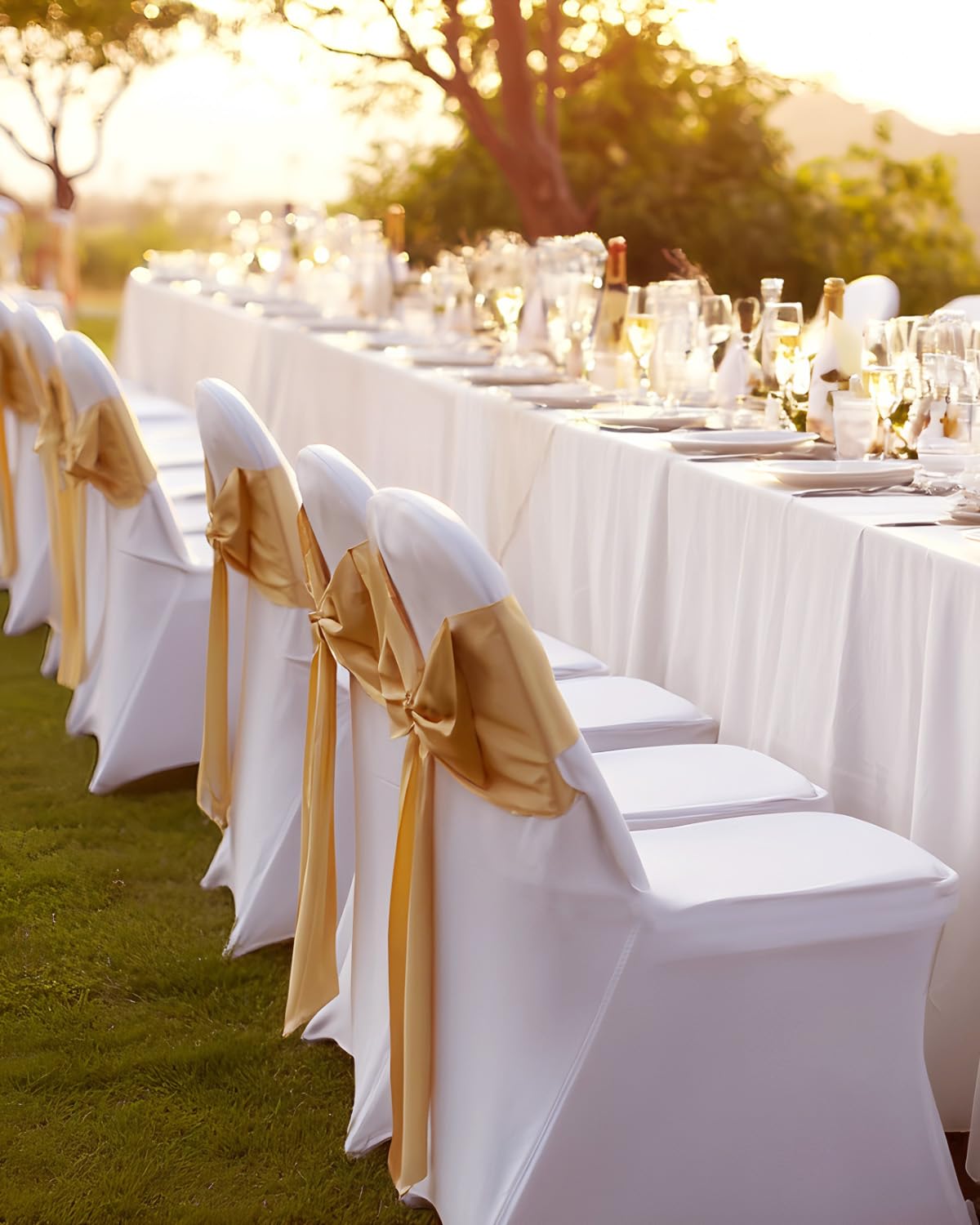 VEVOR Coprisedie Universali Espandibili 12 Pezzi in Spandex Dimensioi Compatibili 444 x 330 x 838 mm, Coprisedie Pieghevoli Rimovibili 12 Pezzi per Eventi Matrimoni Catering Banchetti Colore Bianco