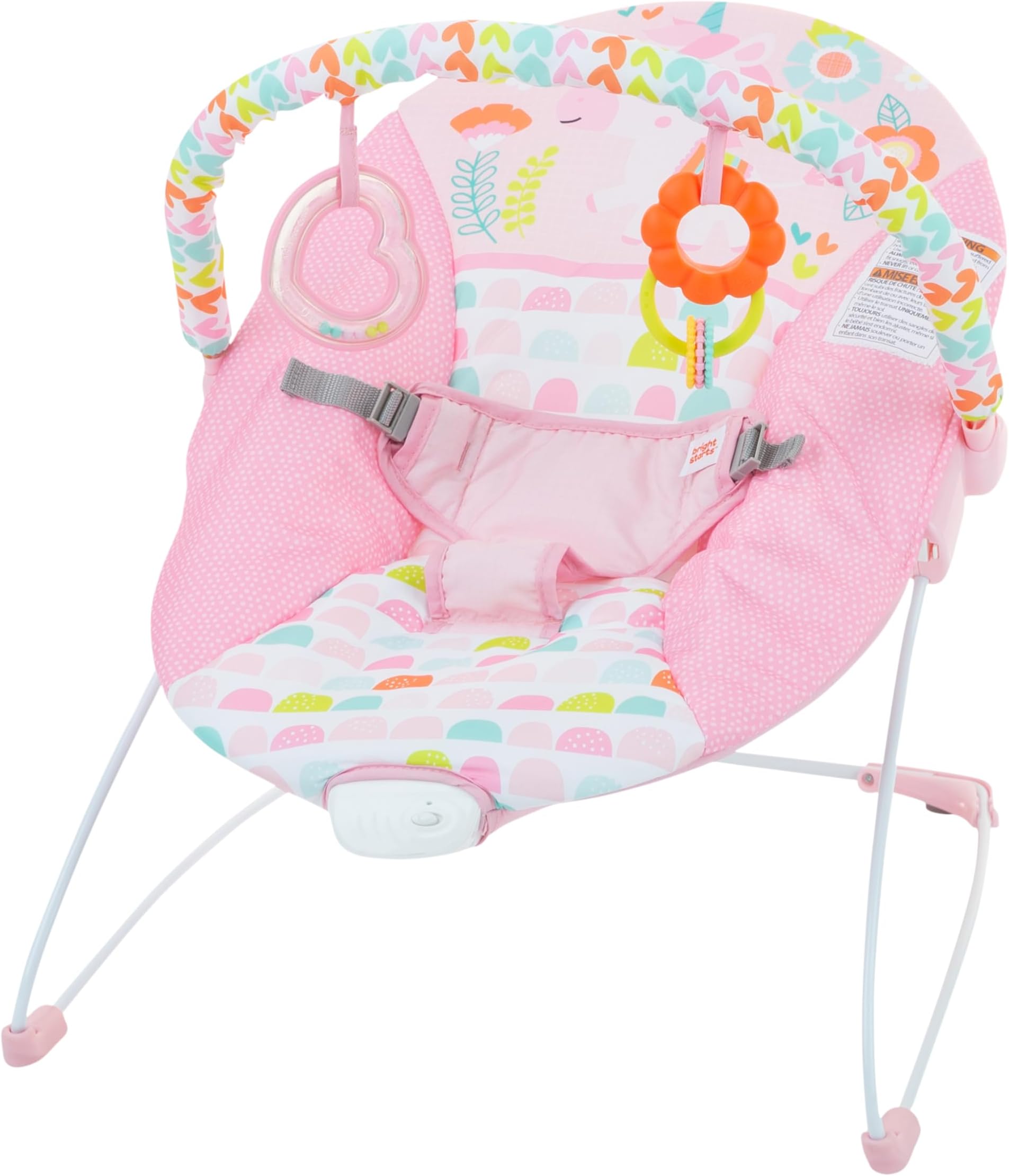 Bright Starts - Fancy Fantasy Vibrating Bouncer, Removable-Toy Bar, 0-6 months