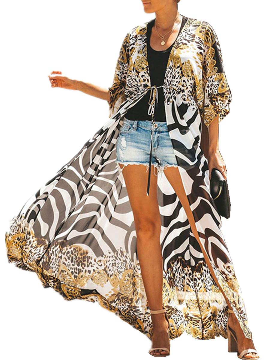 LikeJump Vestido de baño para mujer con estampado de gasa