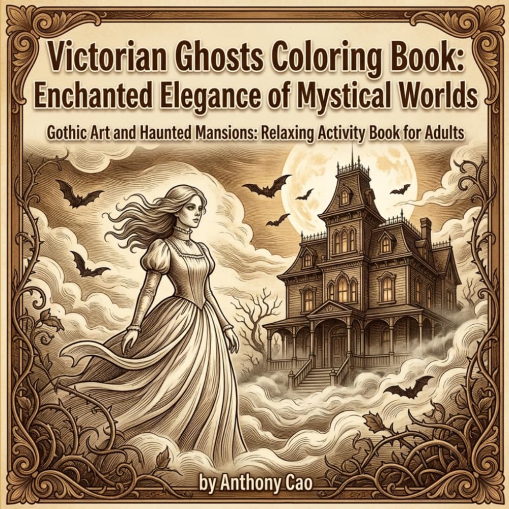 Victorian Ghosts Coloring Book: Enchanted Elegance of Mystical Worlds: Gothic Art and Haunted Mansions: Relaxing Activity Book for Adults