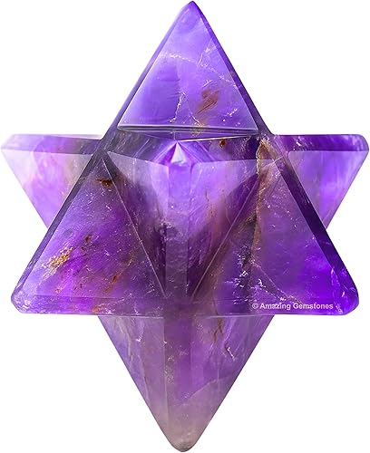 Miniatura 2 de Amazing Gemstone Cristal de Merkaba de amatista  Estrella de Merkaba metafísica de 1 pulgada para meditación, cristal de tetraedro energético y