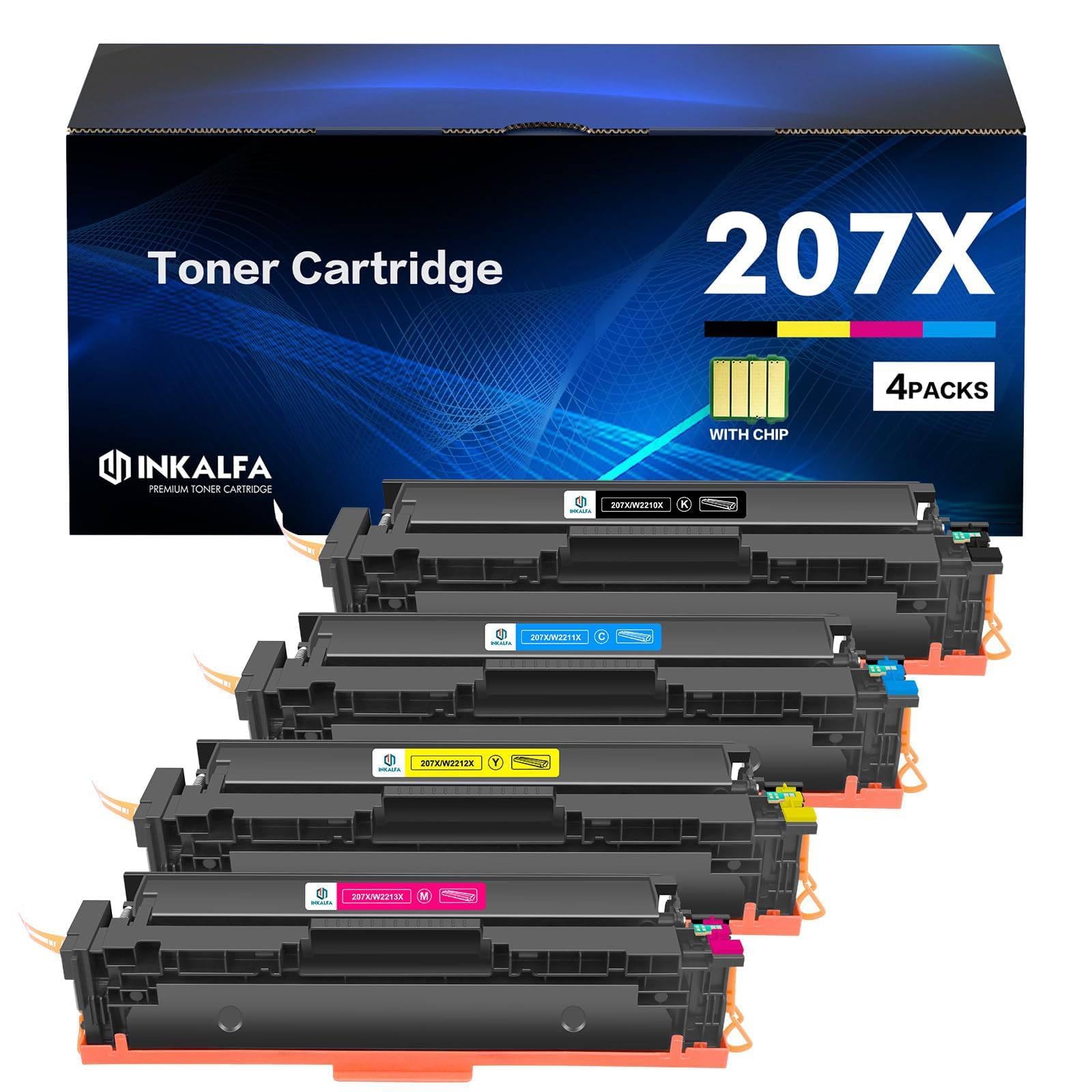 207X 207A Compatible for HP M283fdw Toner Cartridge With Chip 4-PK