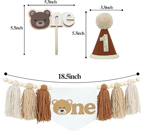 Vista 34 de Juego de decoración de primera fiesta con diseño de margaritas bohemias para silla de bebé, decoración de primera fiesta con adorno de pastel hecho