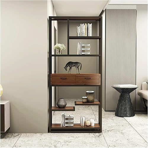 BNNP Estantería de almacenamiento vertical para gabinete, estantería, estante de piso de hierro forjado, estante de exhibición para dormitorio,