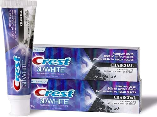 Vista 9 de Crest 3D White Whitening Therapy - Pasta dental con flúor de limpieza profunda con carbón, menta vigorizante, 3.5 onzas, paquete de 2