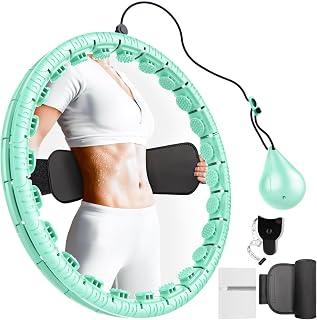 Weighted Hula Hoop for Adults Weight Loss,Infinity Weighted Hoop Plus Size with Sweat Belt,Waist Trainers for Women,Exercise Hula Hoop Womens Weight Loss At Home