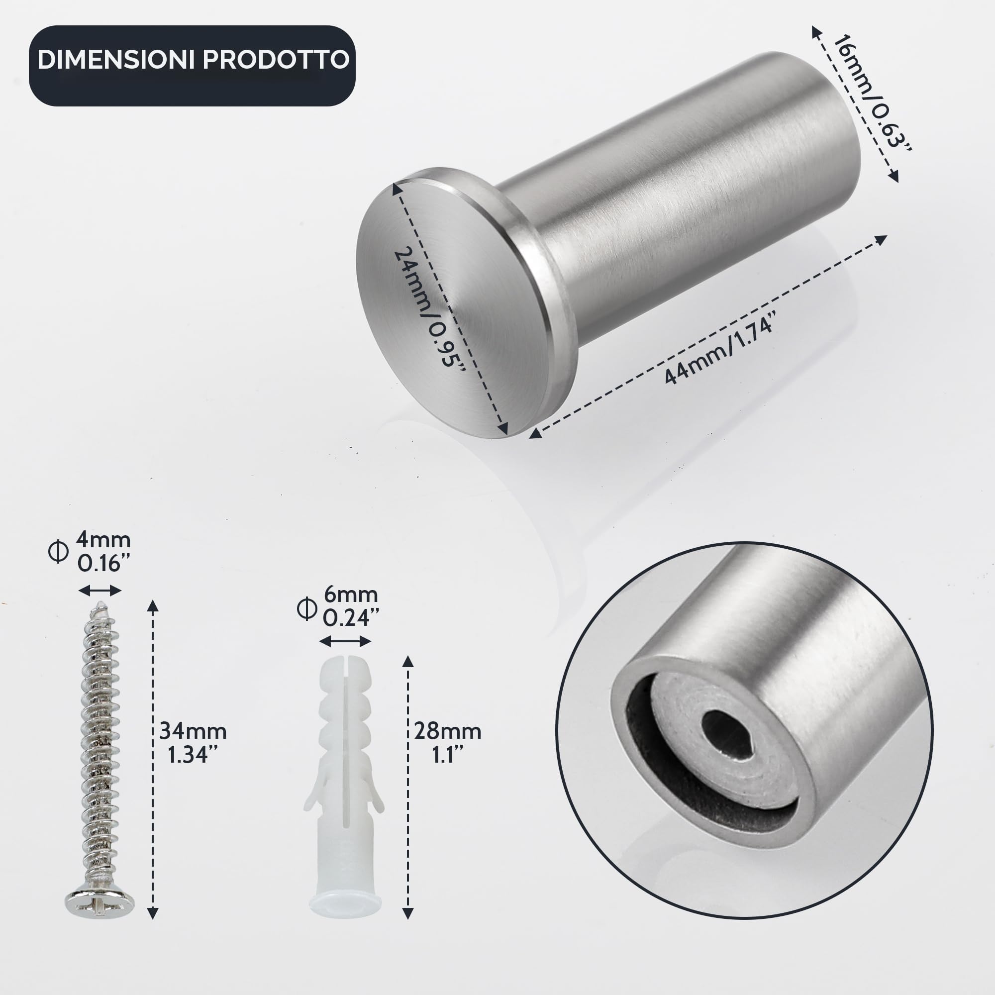 SAYAYO Ganci Accappatoio Bagno in Acciaio Inox Gancio Appendiabiti, Appendi Strofinacci Cucina Ganci da Parete Appendi Accappatoio Bagno Capacità Carico 15 kg, 2 Pezzi, Argento