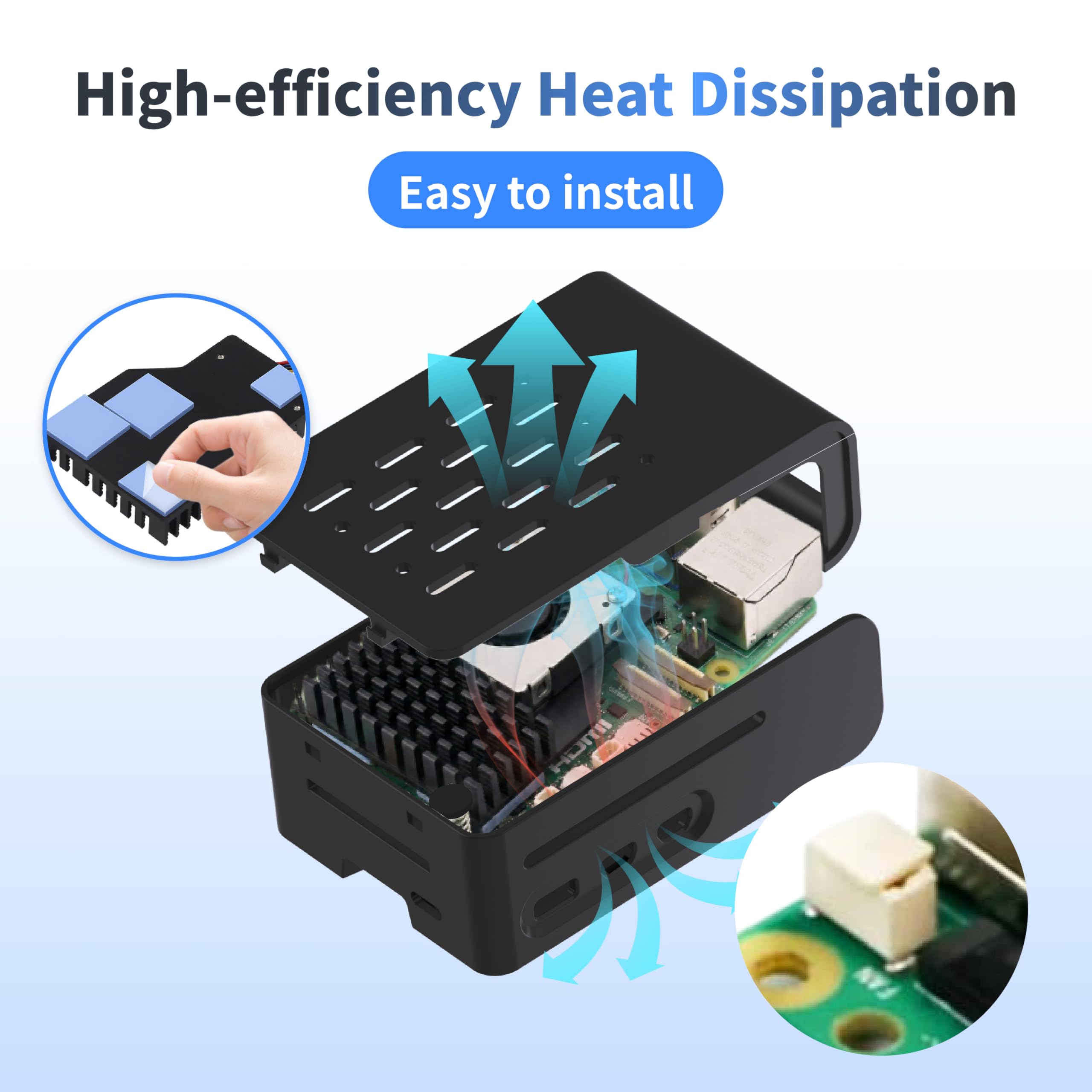 TRASKIT Kit di base per Raspberry Pi 5 4 GB di RAM, alimentatore PD da 27 W, custodia PI5, dispositivo di raffreddamento attivo e scheda singola Pi 5 da 4 GB inclusa